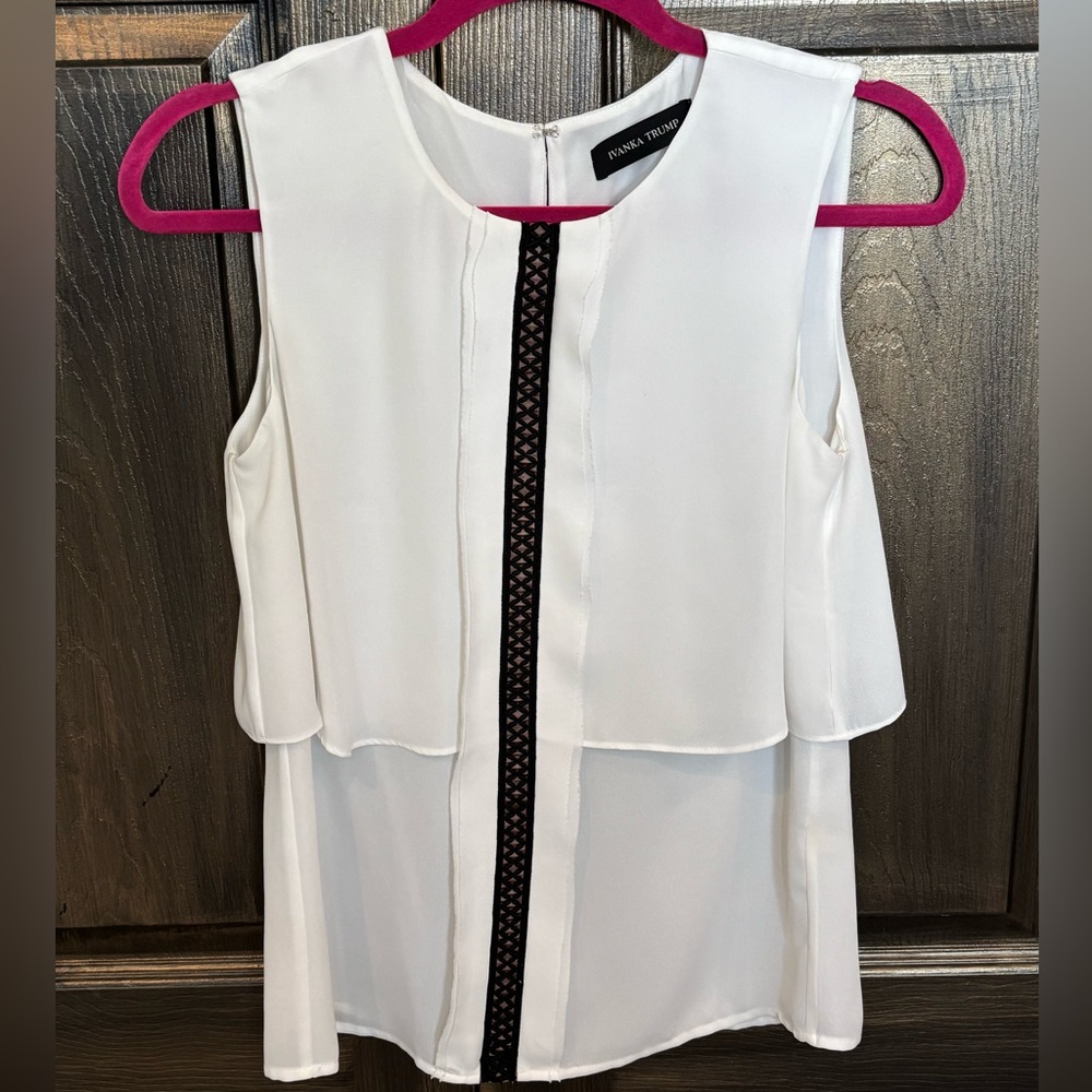 Ivanka Trump White Sleeveless Top